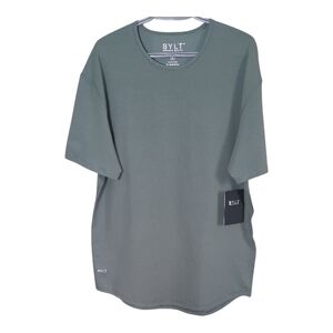 NWT BYLT Drop-Cut Lux Short Sleeve Shirt Grey/Green Size XL